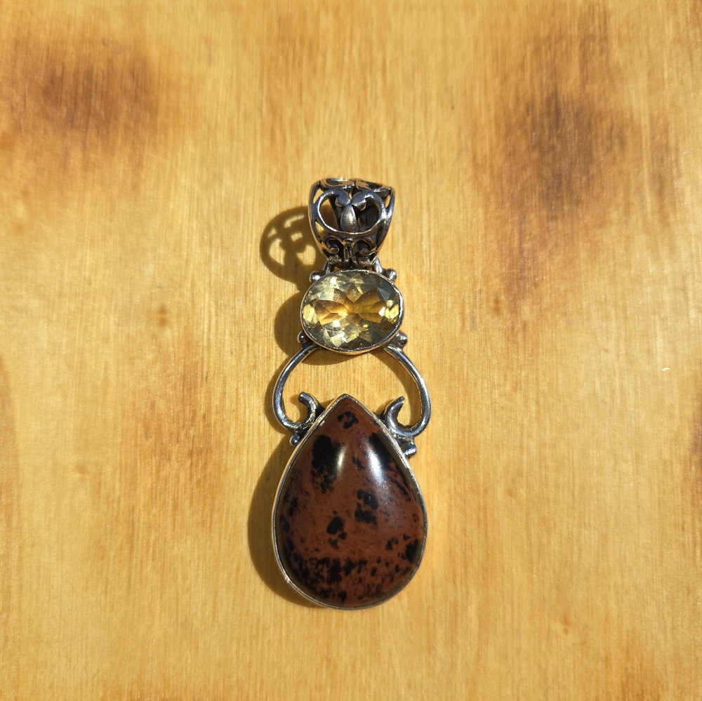 Jasper & Citrine 925 Pendant
